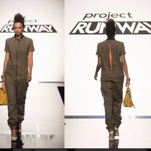 JustFab blue Jumpsuit with Orange Accent